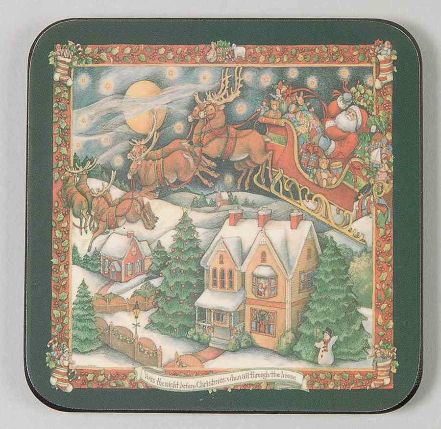 Christmas Story Square Corkback Coaster by Portmeirion-1