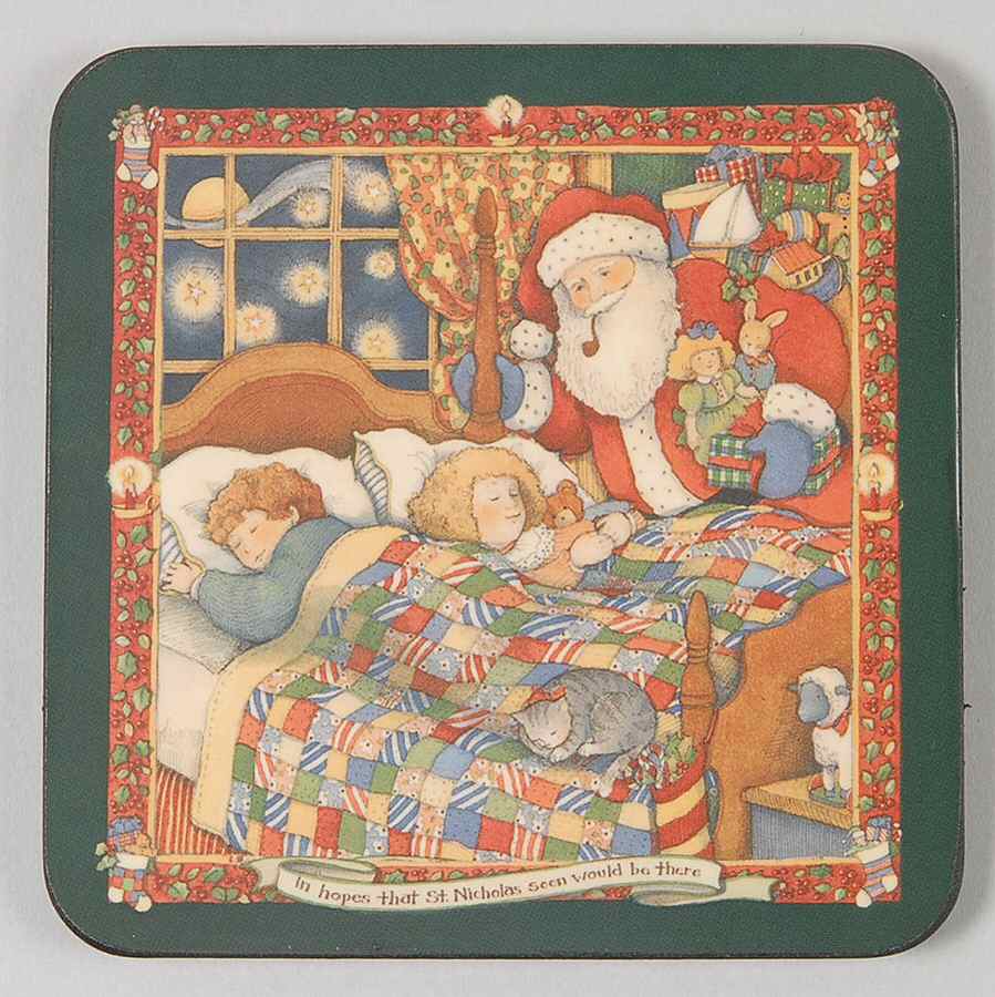 Christmas Story Square Corkback Coaster by Portmeirion-1
