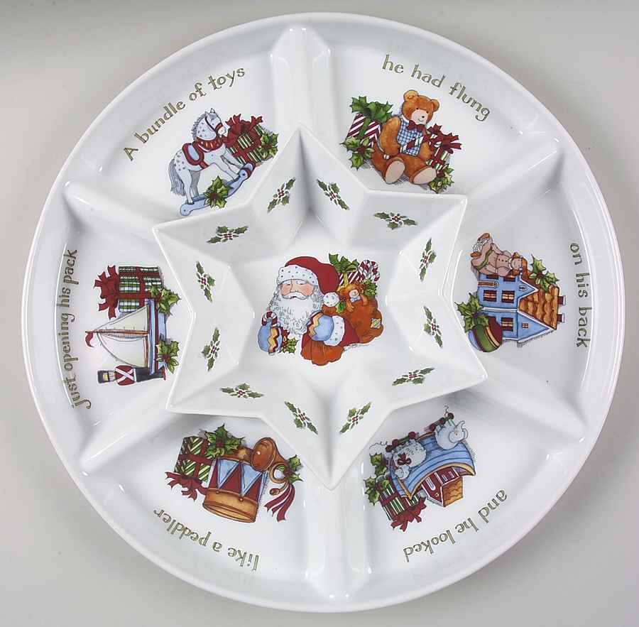 Christmas Story 2 Pc Chip & Dip W/Star Shaped Bowl by Portmeirion-1