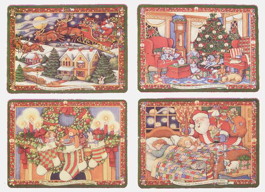 Christmas Story Corkboard Placemat - Set of 4 by Portmeirion-1
