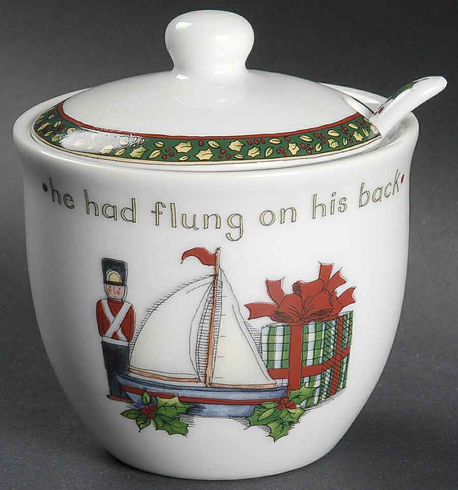 Christmas Story Mustard Jar & Lid with Spoon by Portmeirion-1