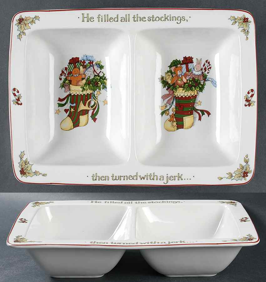 Christmas Story 2 Part Rectangular Divided Server by Portmeirion-1