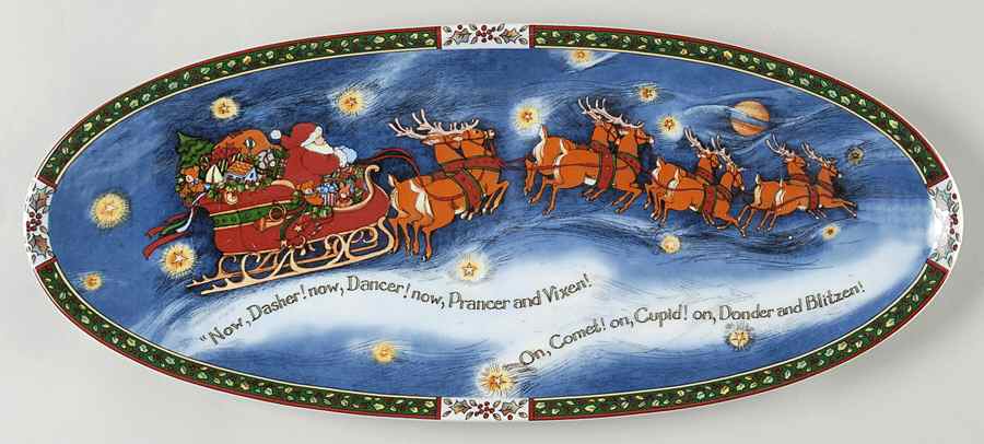 Christmas Story 16" Scenic Oval Platter by Portmeirion-1