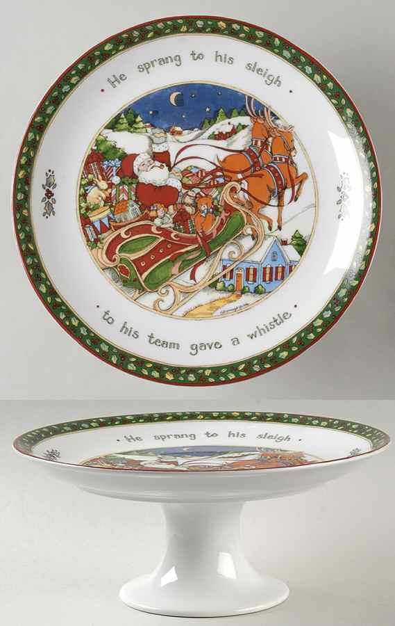 Christmas Story 10" Diameter Pedestal Cake Stand by Portmeirion-1