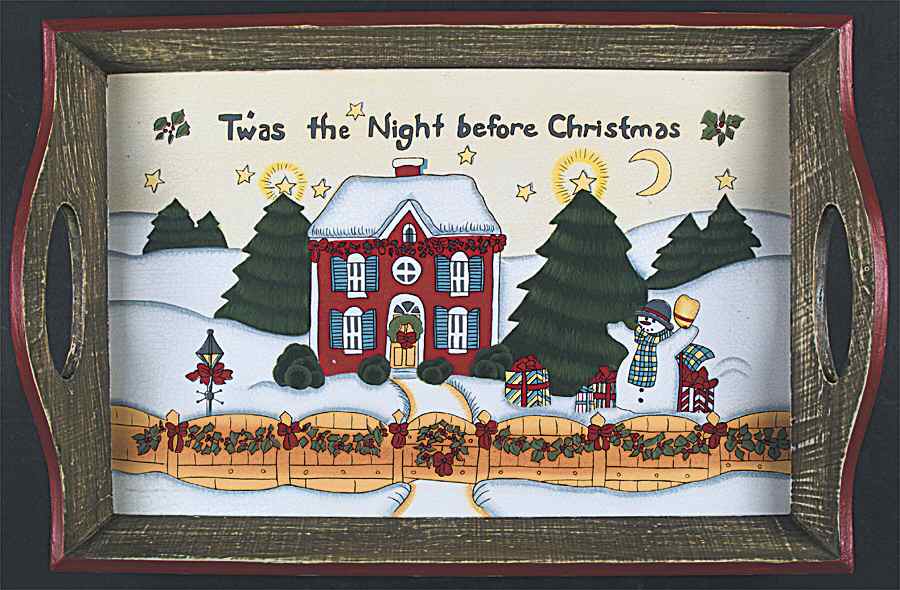 Christmas Story Rectangular Wood Tray by Portmeirion-1