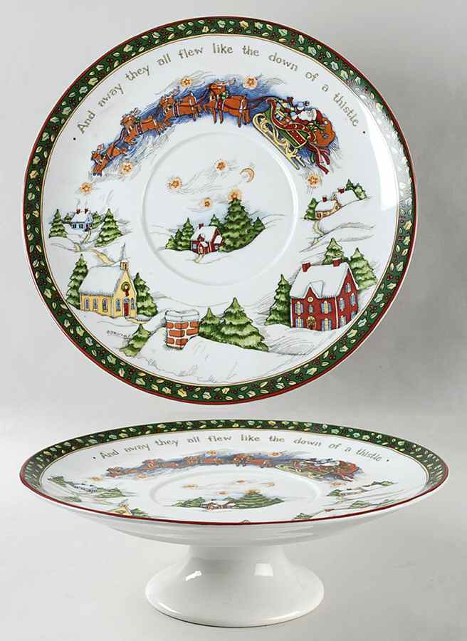 Christmas Story 12" Diameter Pedestal Cake Stand by Portmeirion-1