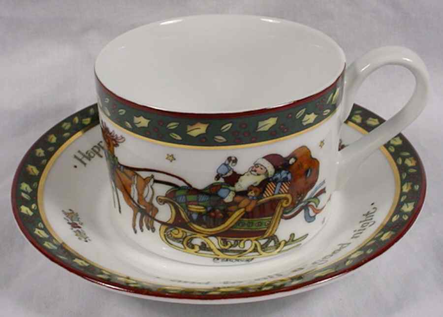 Christmas Story Flat Cup & Saucer Set by Portmeirion-1
