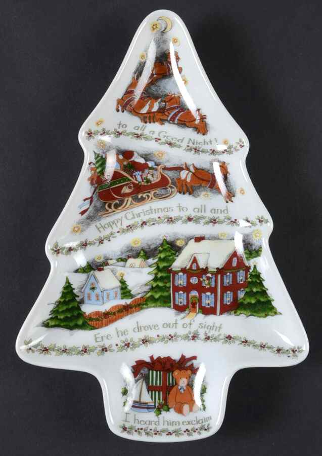 Christmas Story Tree Shaped Snack Plate by Portmeirion-1