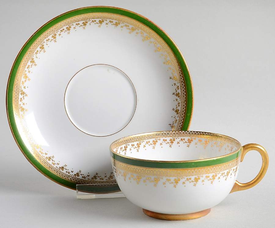 POY374 Footed Cup & Saucer Set by Jean Pouyat-1