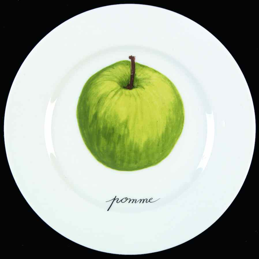 Apple Canape Plate by Porcelaine de Sologne-1