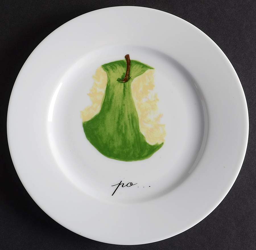 Apple Canape Plate by Porcelaine de Sologne-1