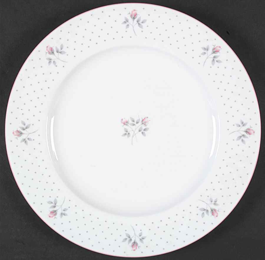Mayfair (Pink Trim) Dinner Plate by Pfaltzgraff-1