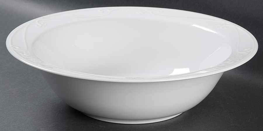 Veranda White 12" Pasta Serving Bowl by Princess House-1