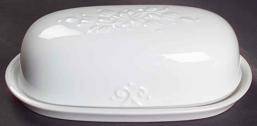 Veranda White 1/4 Lb Covered Butter by Princess House-1