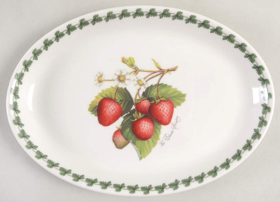 Strawberry Fair 10" Oval Steak Platter by Portmeirion-1