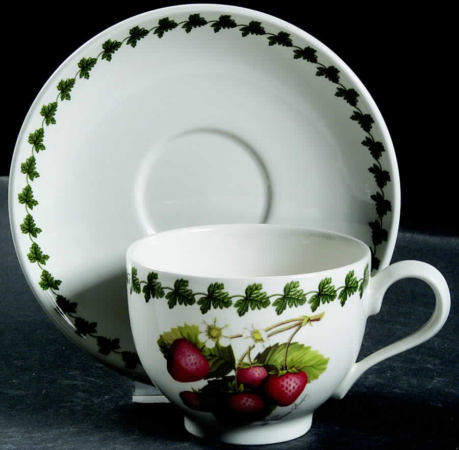 Strawberry Fair Traditional Footed Cup & Saucer Set by Portmeirion-1