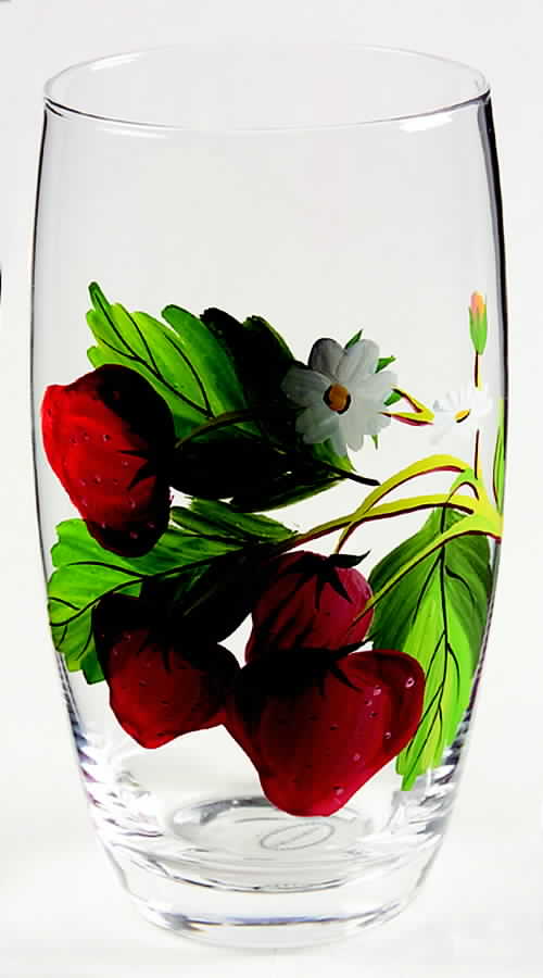Strawberry Fair Handpainted Glassware Highball by Portmeirion-1