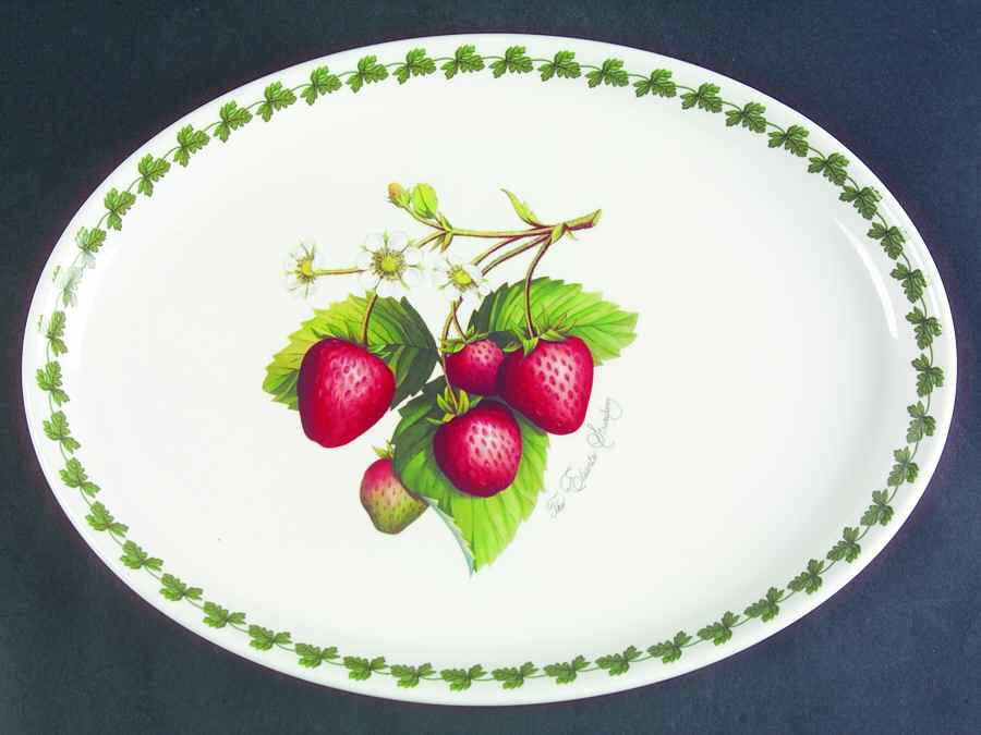Strawberry Fair 14" Oval Serving Platter by Portmeirion-1