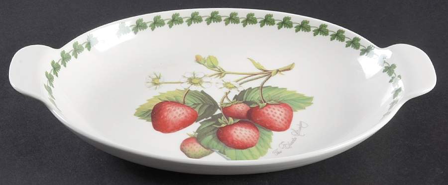 Strawberry Fair 11" Oval Handled Baker by Portmeirion-1