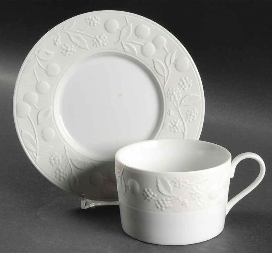 Snow Fruit Flat Cup & Saucer Set by Portmeirion-1