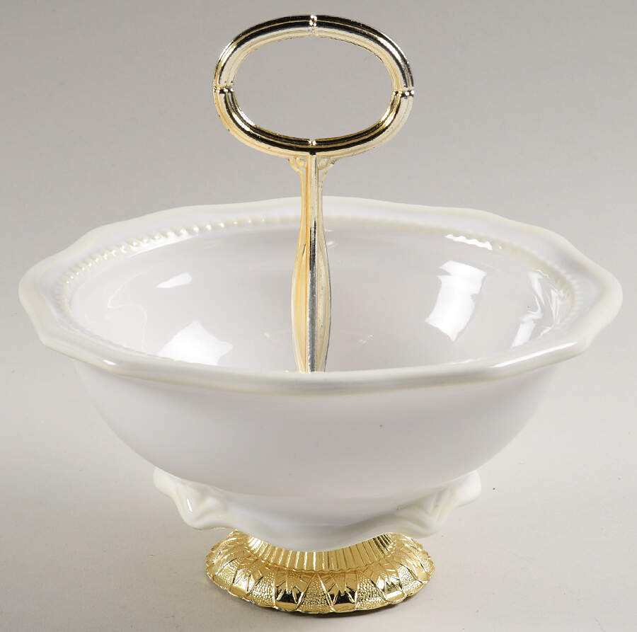 Pavillion 6"-7" Handled Footed Nut Dish HC by Princess House-1