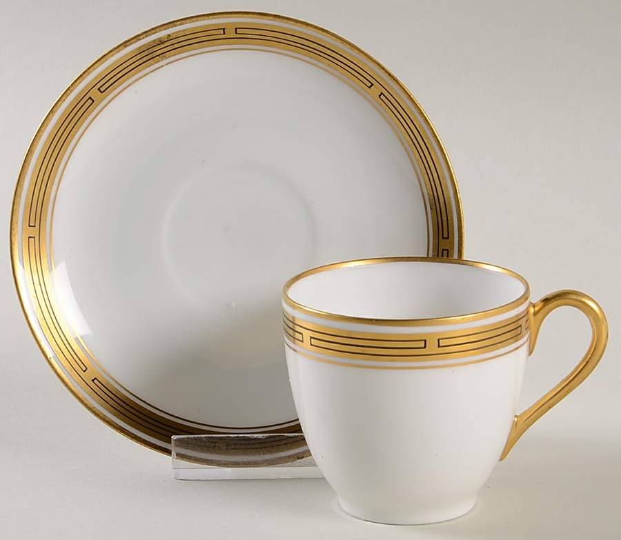 PIC45 Coupe Flat Demitasse Cup & Saucer Set by Pickard-1