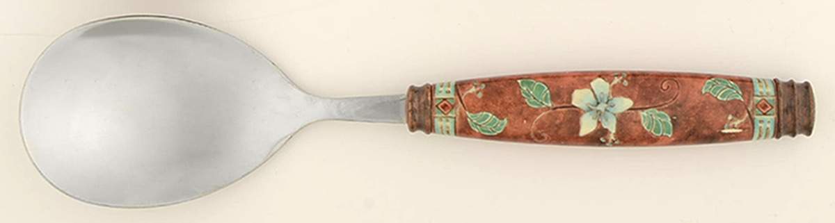 Mission Flower Salad Serving Spoon with Stainless Bowl by Pfaltzgraff-1