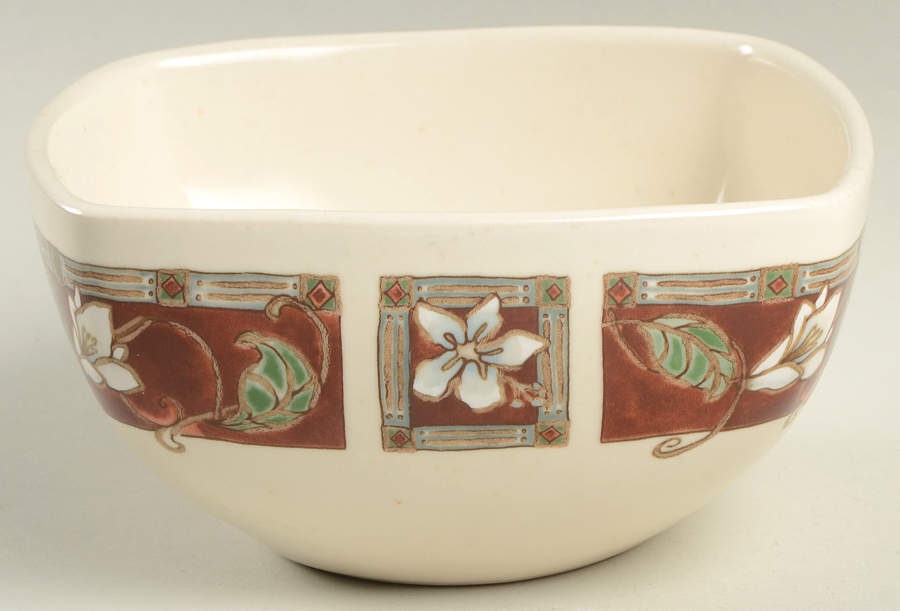 Mission Flower 5" Individual Square Salad Bowl by Pfaltzgraff-1