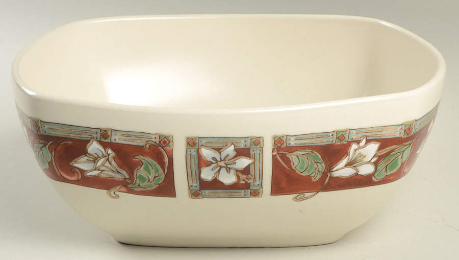 Mission Flower 9" Square Salad Serving Bowl by Pfaltzgraff-1