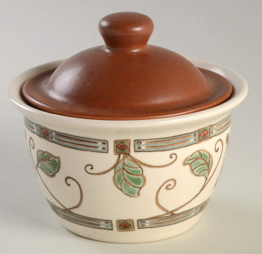 Mission Flower Sugar Bowl & Lid by Pfaltzgraff-1