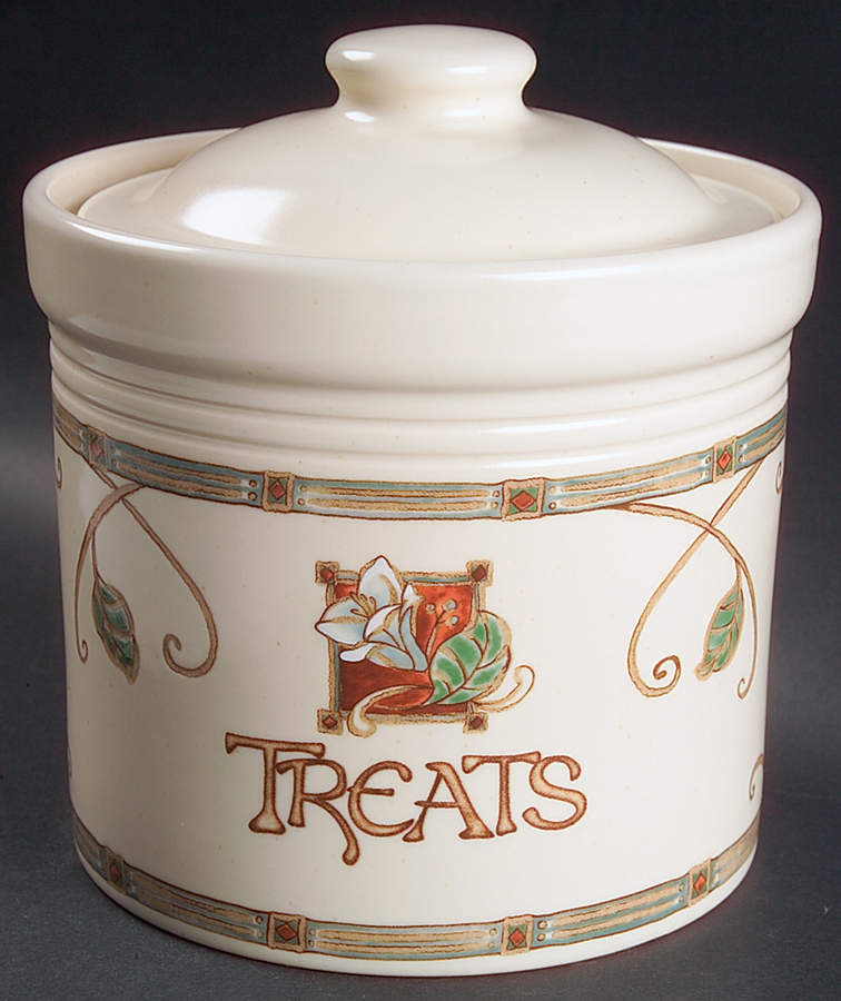 Mission Flower Treat Jar & Lid by Pfaltzgraff-1