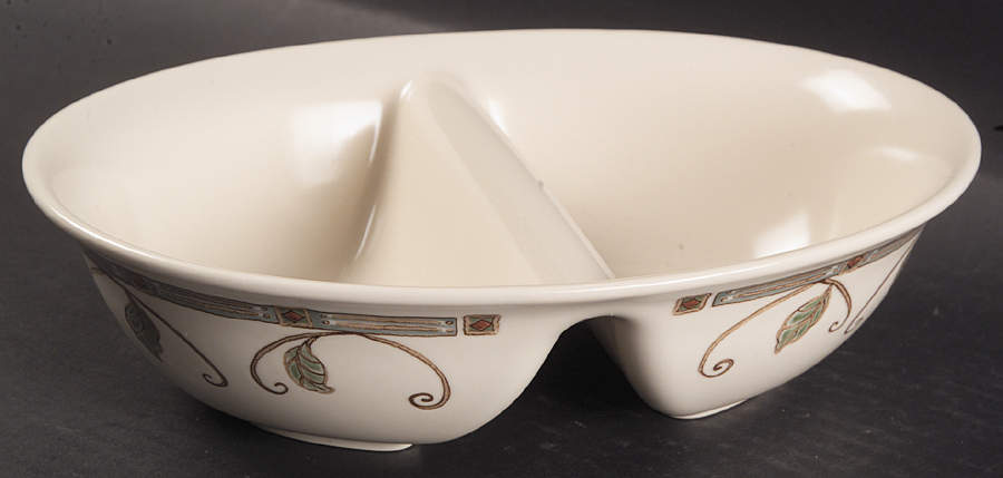 Mission Flower 10" Oval Divided Vegetable Bowl by Pfaltzgraff-1