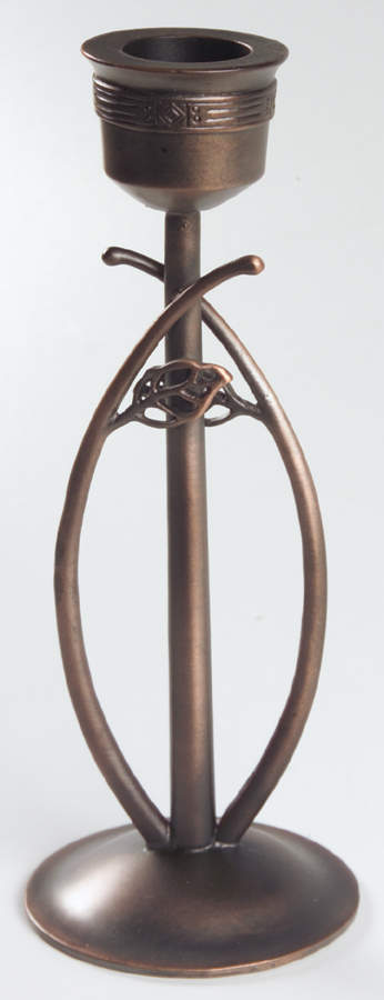 Mission Flower 7" Metal Single Light Candlestick by Pfaltzgraff-1