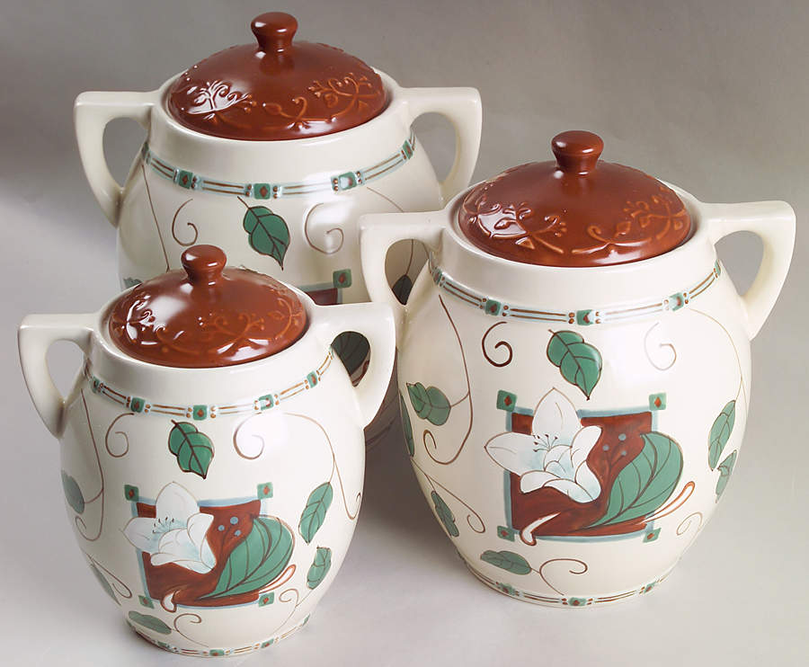 Mission Flower (3 Piece) Canister Set (Box Set) by Pfaltzgraff-1
