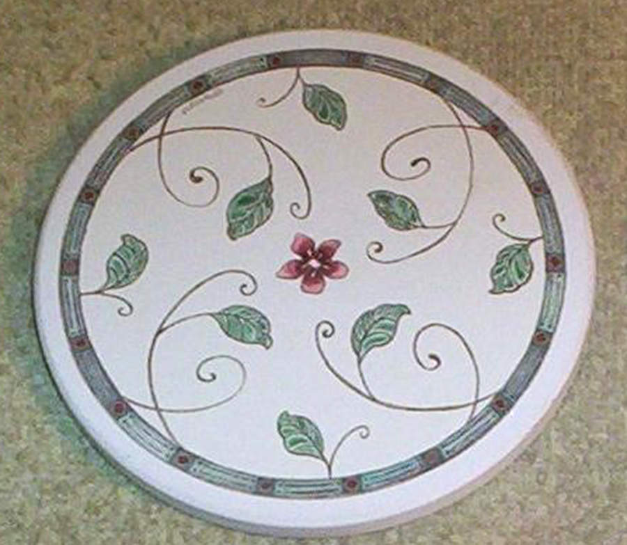 Mission Flower Cork Back Round Coaster by Pfaltzgraff-1
