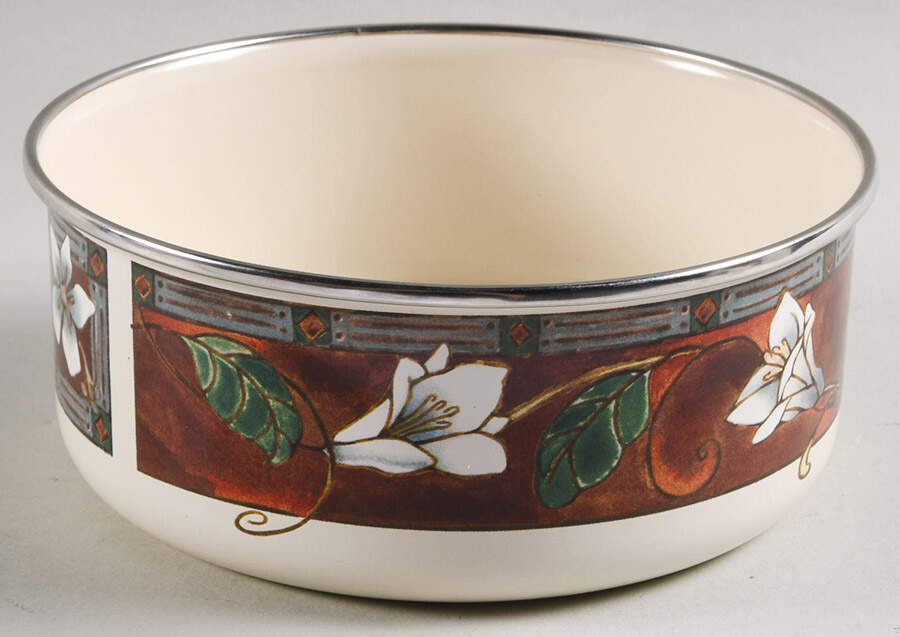 Mission Flower 5 7/8" Metal Bowl by Pfaltzgraff-1