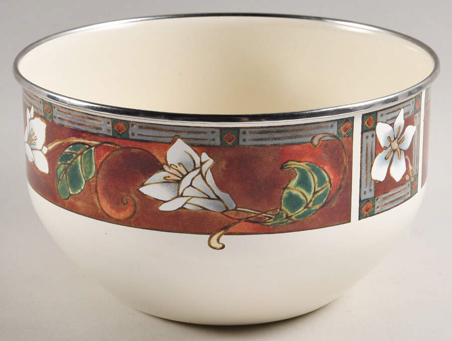 Mission Flower 7 3/4" Metal Bowl by Pfaltzgraff-1