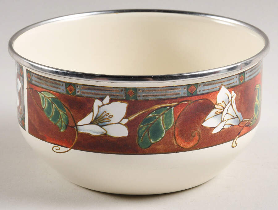 Mission Flower 5 3/4" Metal Bowl by Pfaltzgraff-1