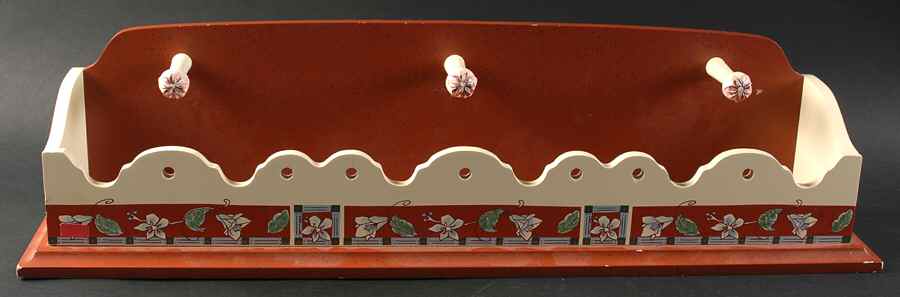 Mission Flower Wood Peg Shelf by Pfaltzgraff-1