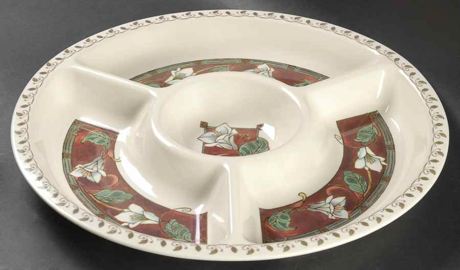Mission Flower 1 Piece Melamine Chip & Dip by Pfaltzgraff-1