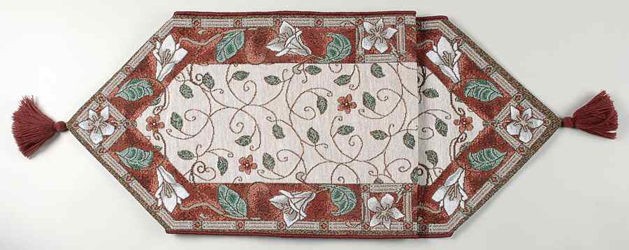 Mission Flower 13" X 72" Cloth Table Runner by Pfaltzgraff-1