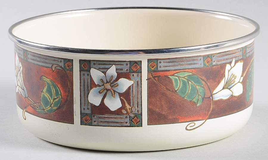 Mission Flower 5 3/4" Metal Bowl by Pfaltzgraff-1