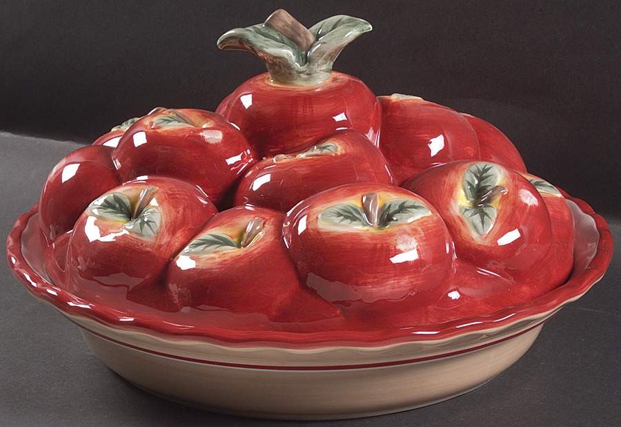 Delicious Pie Plate Safe with Ceramic Lid by Pfaltzgraff-1