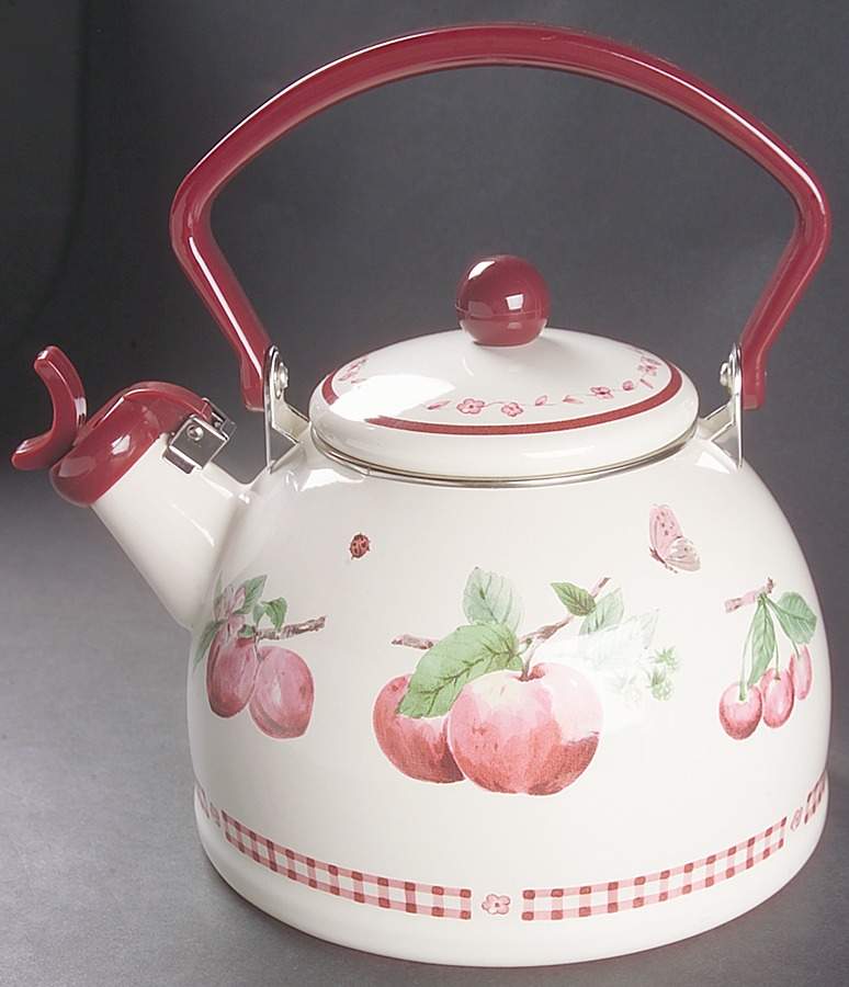 Delicious Metal Whistler Kettle & Lid by Pfaltzgraff-1