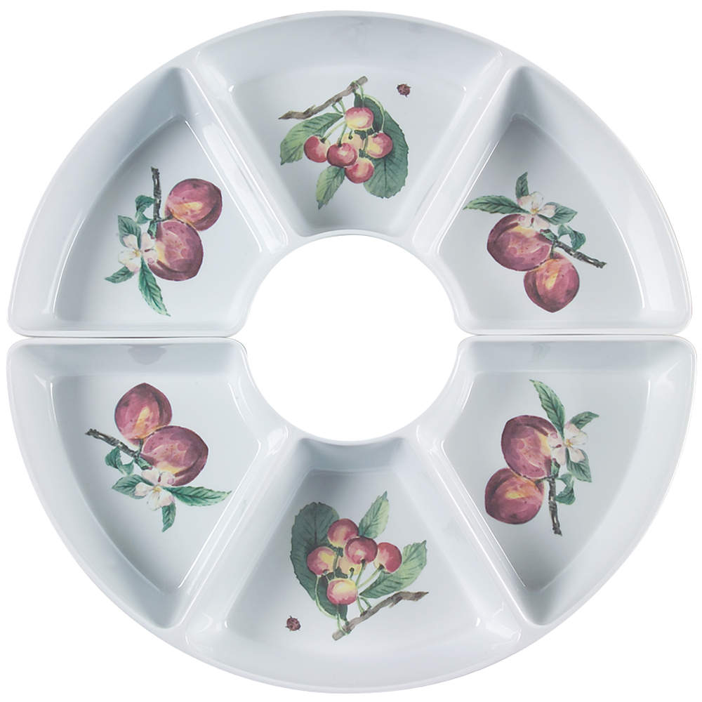 Delicious Melamine 2 Pc Umbrella Tray(2-3sect Cresenttrays) by Pfaltzgraff-1