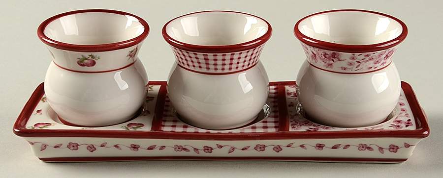 Delicious Candleholder-3 Votives w/Tray by Pfaltzgraff-1