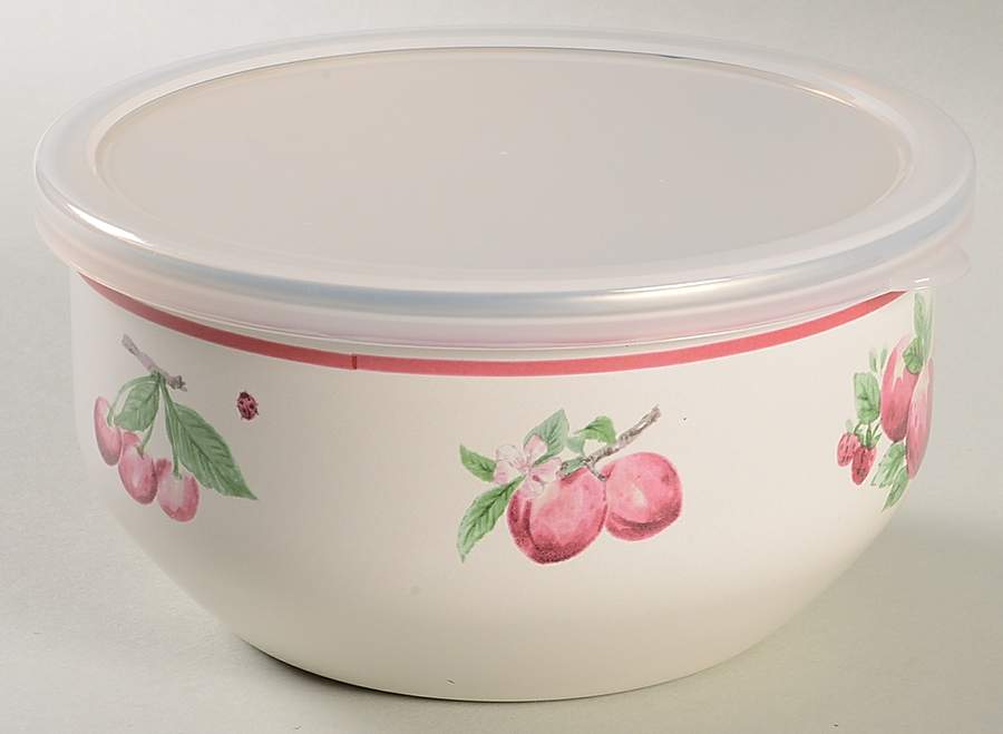 Delicious 5 3/4" Metal Bowl & Plastic Lid by Pfaltzgraff-1