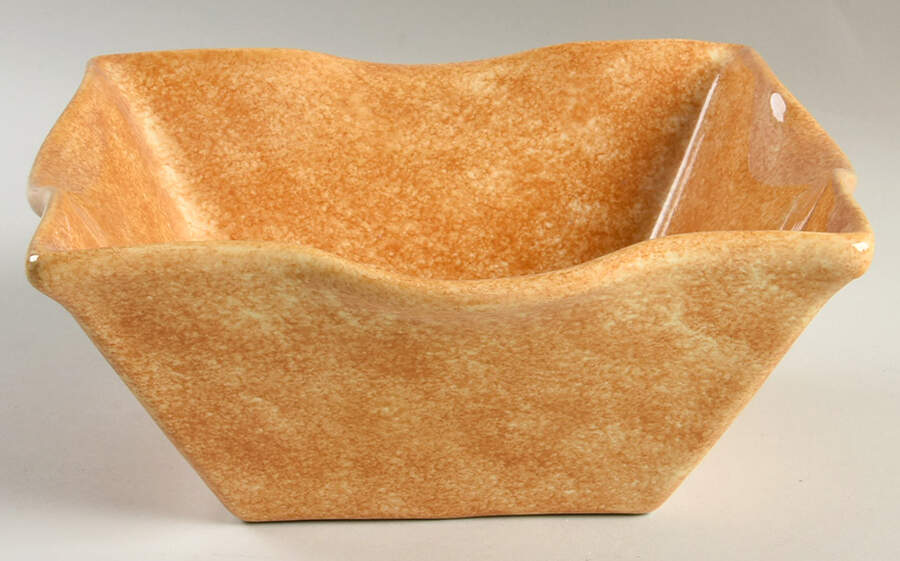 Onde Amber (Gold) 8" Square Vegetable Bowl by Presenttense-1