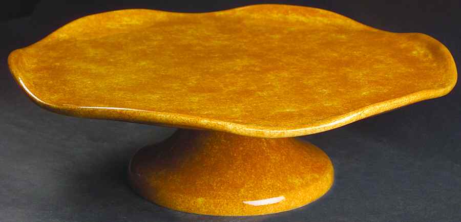 Onde Amber (Gold) 13" Diameter Pedestal Cake Stand by Presenttense-1
