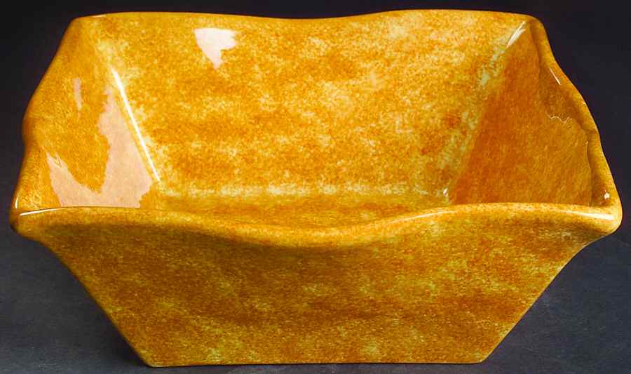 Onde Amber (Gold) 11" Square Vegetable Bowl by Presenttense-1
